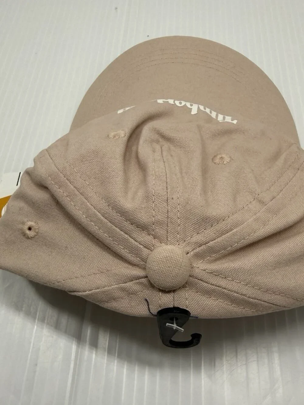 Timberland Hat Cap Adjustable Beige Tan Logo Dad Hat Cotton NWT Unisex
